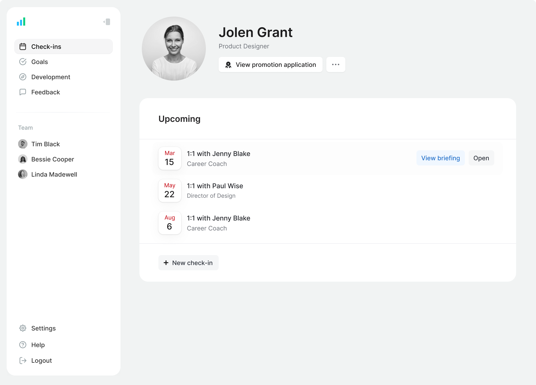 ReadyMetrics profile view
