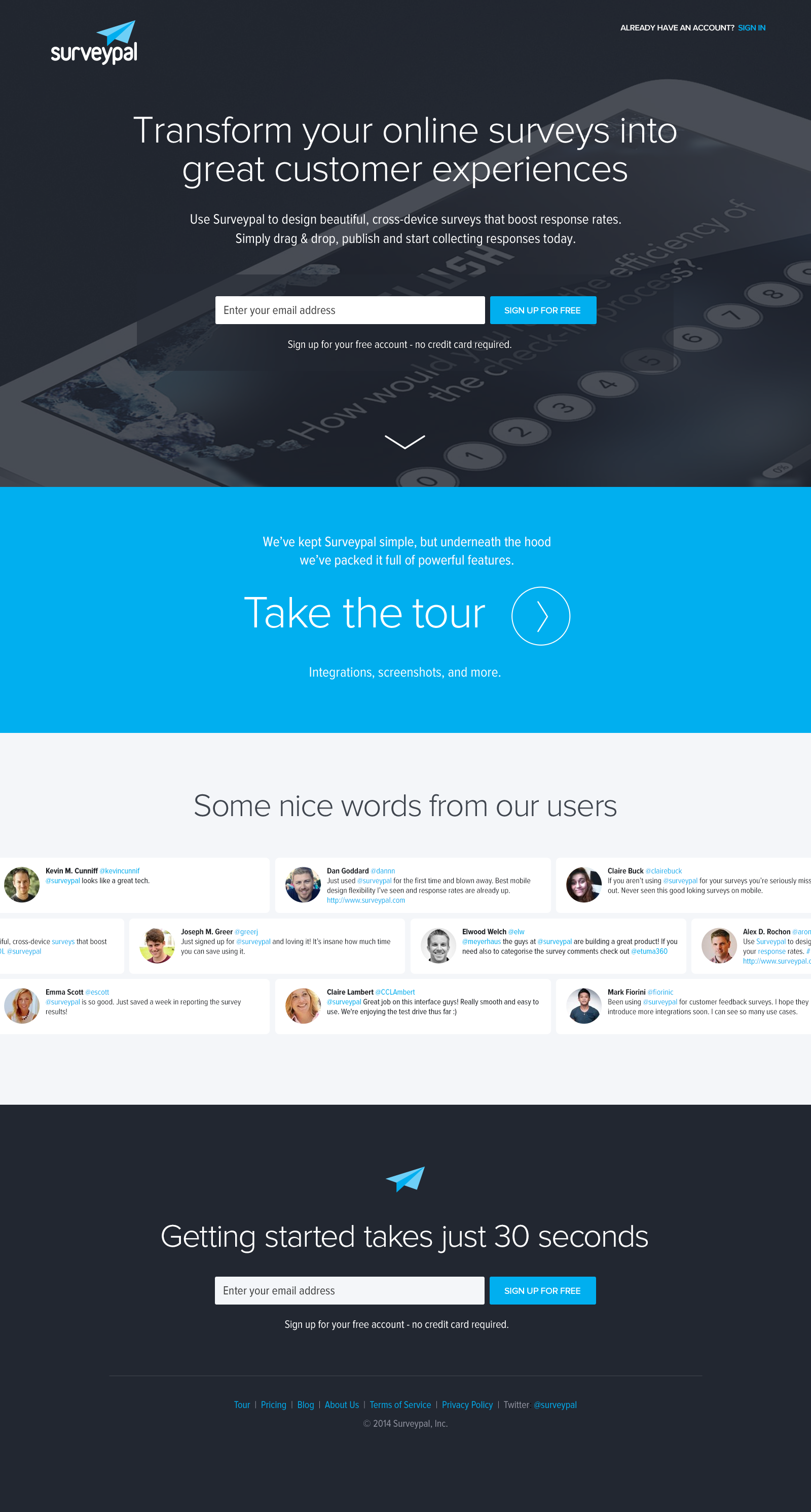SurveyPal landing page